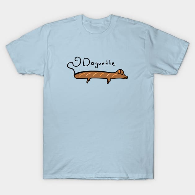 Doguette (Dog + Baguette) T-Shirt by Davey's Designs